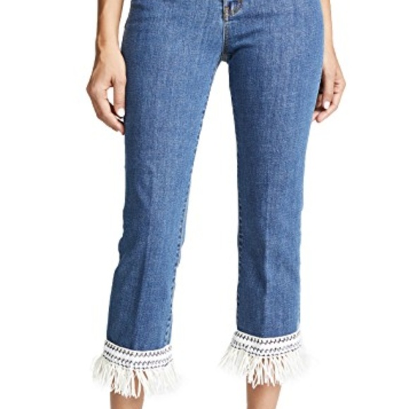 Tory Burch Connor Jeans Cropped Fringe - Picture 2 of 8